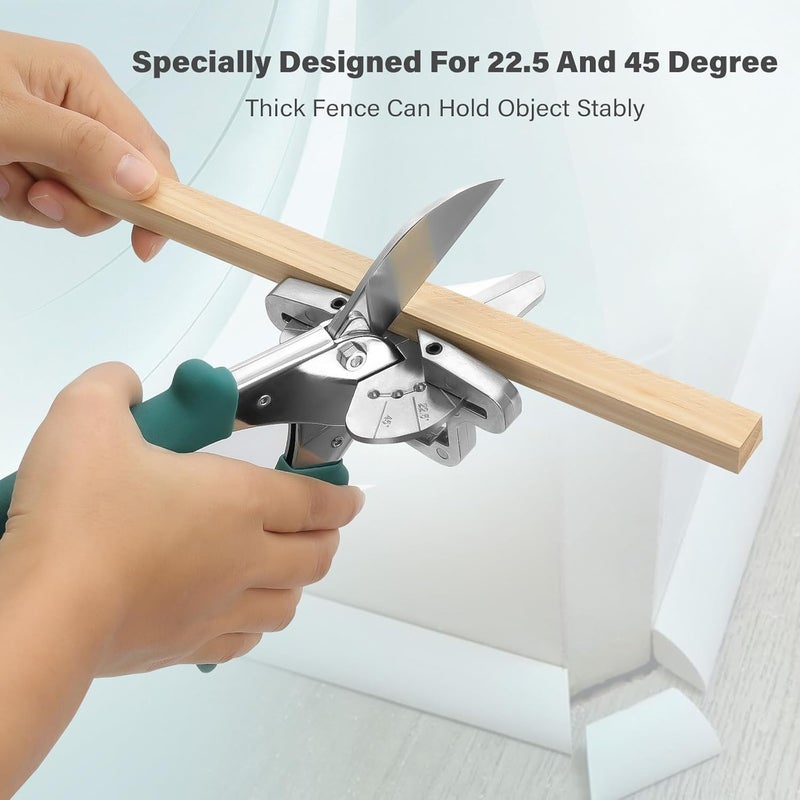 OSHINE O’Shine 22.5 Degree Miter Shears For Angular Cutting Molding Wood Crafting, Quarter Round Cutting Tool Shoe Molding Cutters, Multi Angle Miter Shear Cutter Trim Cutter Hand Tool, w/ 1pc Extra Blade - Image 2